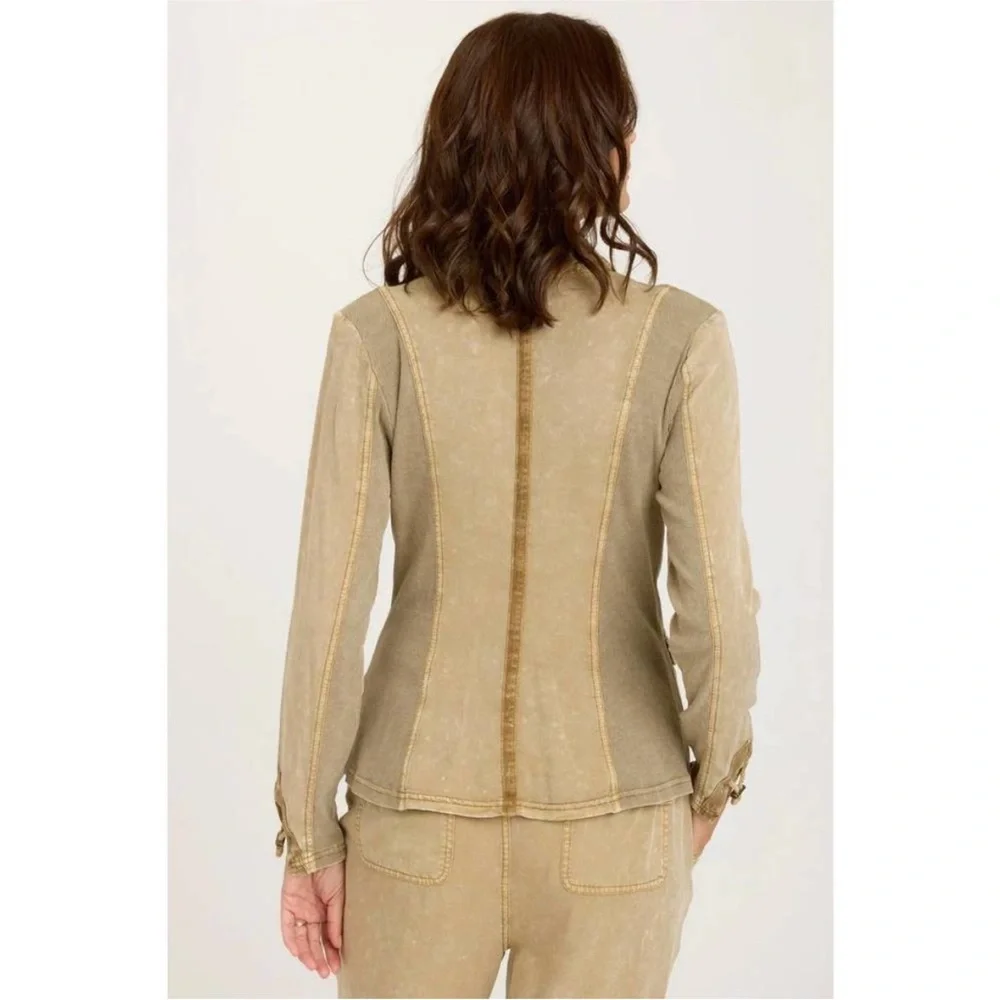XCVI Tula blazer jacket distress wash linwood Neutral XS - Picture 3 of 10